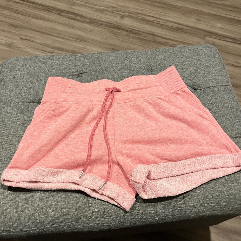 Pink sweatpant shorts
